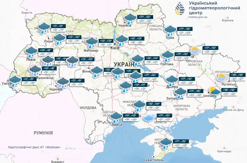 Погода 28 травня: більшість областей України накриють зливи та пориви вітру