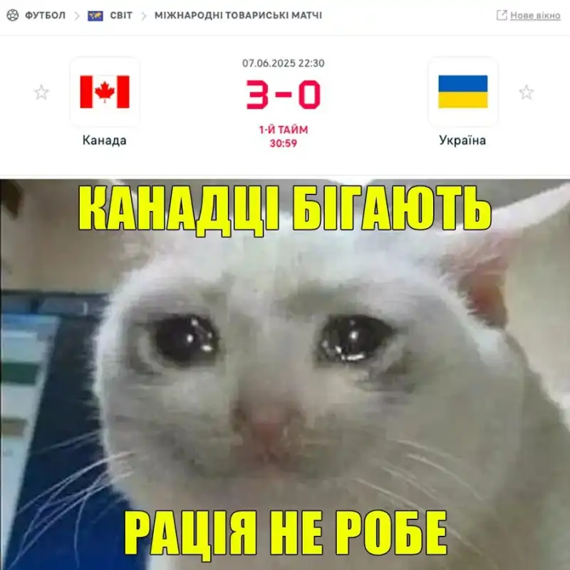 Меми проти поразки: соцмережі жартують після фіаско України від Канади